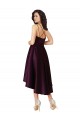 Pourpre Trapèze Scoop Neck Satiné Courte Asymétrique Robes demoiselle d'honneur / Robes de bal