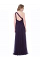 Prune Trapèze Tulle Longue Robes demoiselle d'honneur