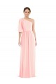 Rose Trapèze Mousseline Longue Robes demoiselle d'honneur