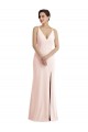 Rose Trompette Col V Crêpe Stretch Longue Formelles Robes demoiselle d'honneur / Robes de soirée / Robes de bal