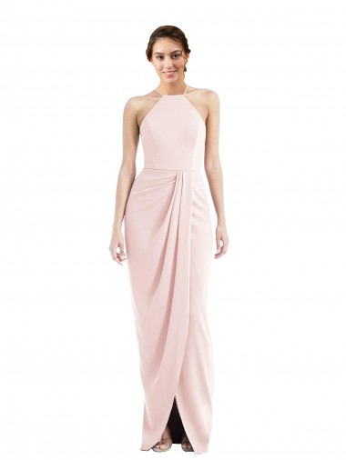 Rose Trompette Licou Crêpe Stretch Longue Robes demoiselle d'honneur / Robes de bal