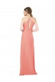 Rose du Désert Fourreau Licou Mousseline Longue Robes demoiselle d'honneur
