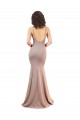 Rose poussiéreux Sirène Col V Crêpe Stretch Longue Formelles Robes demoiselle d'honneur / Robes de soirée / Robes de bal