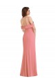 Rose vif Trompette Crêpe Stretch Longue Robes demoiselle d'honneur / Robes de bal