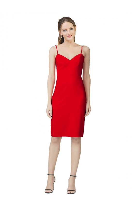 Rouge Fourreau Crêpe Stretch Courte Robes demoiselle d'honneur / Robes de soirée / Robes de cocktail