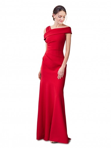 Rouge Sirène Crêpe Stretch Longue Formelles Robes demoiselle d'honneur / Robes de soirée / Robes de bal