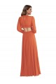 Trapèze Col V Mousseline Longue Asymétrique Robes demoiselle d'honneur