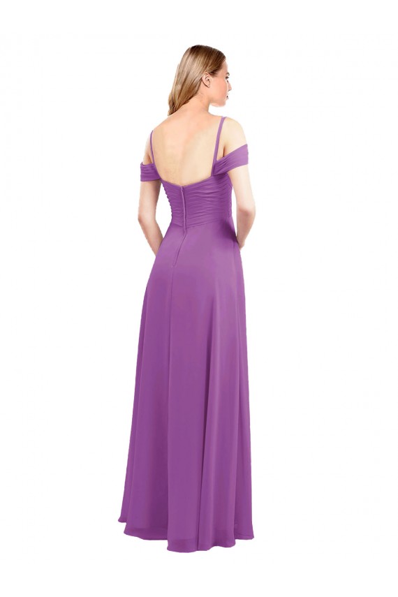 Trapèze Mousseline Longue Robes demoiselle d'honneur