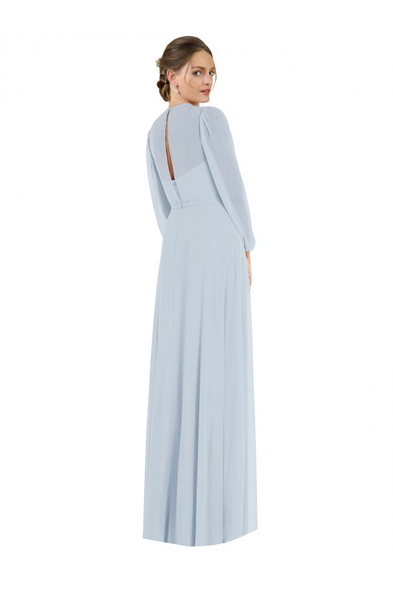Trapèze Sans bretelle Mousseline Longue Formelles Robes demoiselle d'honneur / Robes de soirée