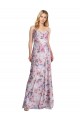 Trapèze Satiné Stretch Floral Longue Formelles Robes demoiselle d'honneur / Robes de soirée
