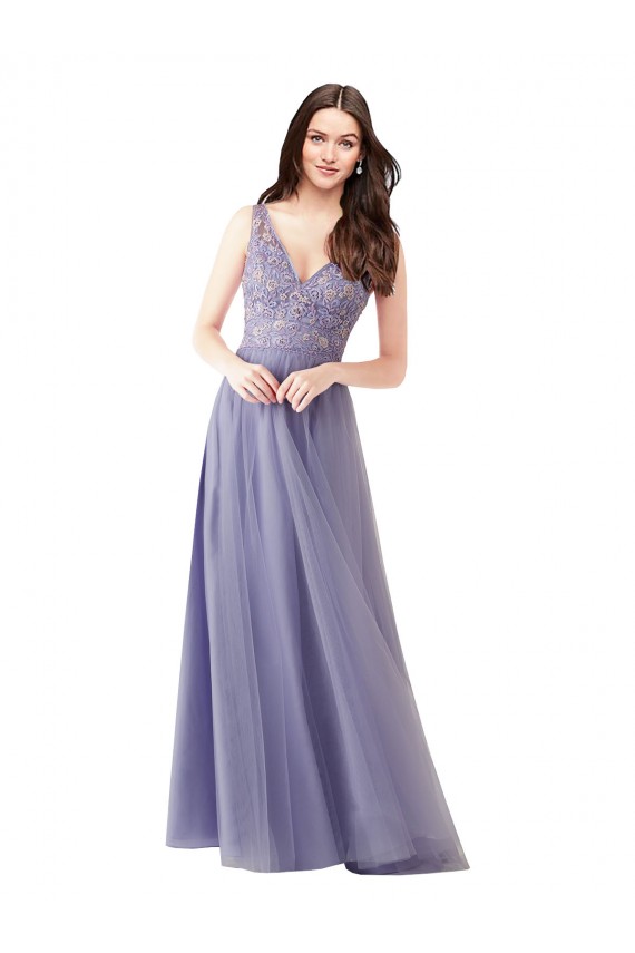 Trapèze Tulle Dentelle Longue Robes demoiselle d'honneur