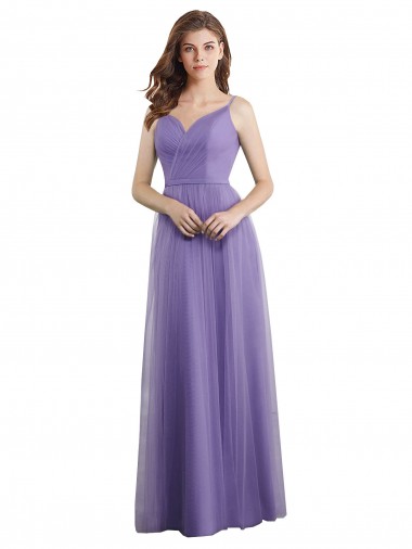 Trapèze Tulle Longue Robes demoiselle d'honneur