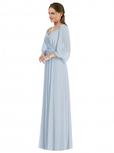 Trapèze Épaule Dénudée Mousseline Longue Formelles Robes demoiselle d'honneur / Robes de soirée