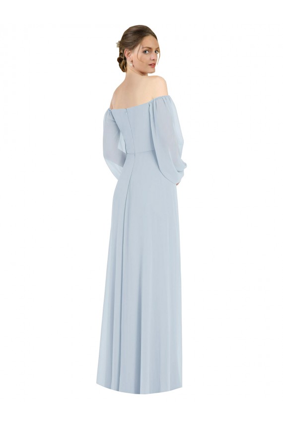 Trapèze Épaule Dénudée Mousseline Longue Formelles Robes demoiselle d'honneur / Robes de soirée