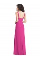 Trompette Col Carré Crêpe Stretch Longue Robes demoiselle d'honneur / Robes de bal
