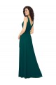 Vert Chasseur Trapèze Col V Mousseline Longue Robes demoiselle d'honneur