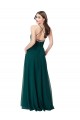 Vert Chasseur Trapèze Col V Mousseline Longue Robes demoiselle d'honneur
