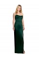 Vert Chasseur Trapèze Scoop Sans bretelle Satiné Stretch Longue Formelles Robes demoiselle d'honneur / Robes de soirée / Robes de bal
