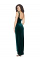 Vert foncé Fourreau Velours Stretch Longue Asymétrique Robes demoiselle d'honneur / Robes de bal