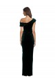 Vert foncé Fourreau Épaule Dénudée Velours Stretch Longue Asymétrique Formelles Robes demoiselle d'honneur / Robes de soirée / Robes de bal