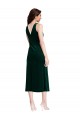Vert foncé Fourreau midi Velours Stretch Courte Robes demoiselle d'honneur / Robes de bal / Robes de cocktail